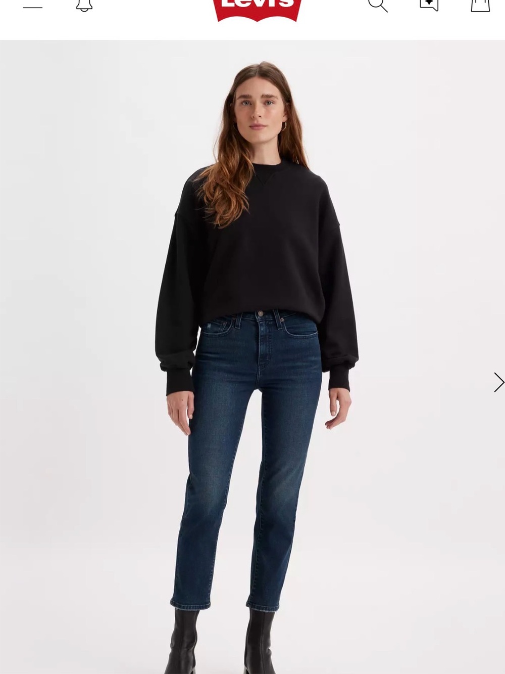 Levi's 724 High Rise Straight Crop Straight Crop Jeans in Blue Waist 31